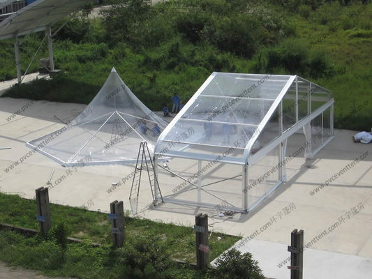 Pagoda Type Transparent Marquee Tent , All Transparent Curve Tent Strong Aluminum Frame