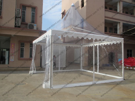 Pagoda Type Transparent Marquee Tent , All Transparent Curve Tent Strong Aluminum Frame